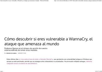 Cómo descubrir si eres vulnerable a WannaCry, el ataque que amenaza al mundo - Microsoft Insider
