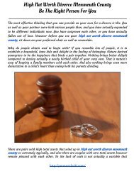 High Net Worth Divorce Monmouth County - Be The Right Person For You