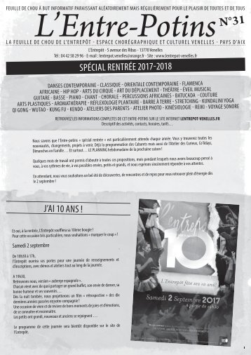 L'Entre-Potins spécial rentrée 2017/2018