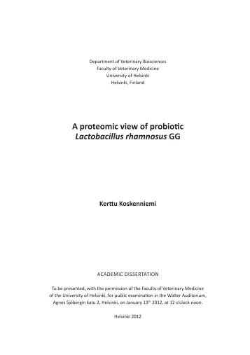 A proteomic view of probiotic Lactobacillus rhamnosus GG