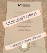 办理澳洲文凭QQ薇信987739625专业制作阳光海岸大学毕业证成绩单