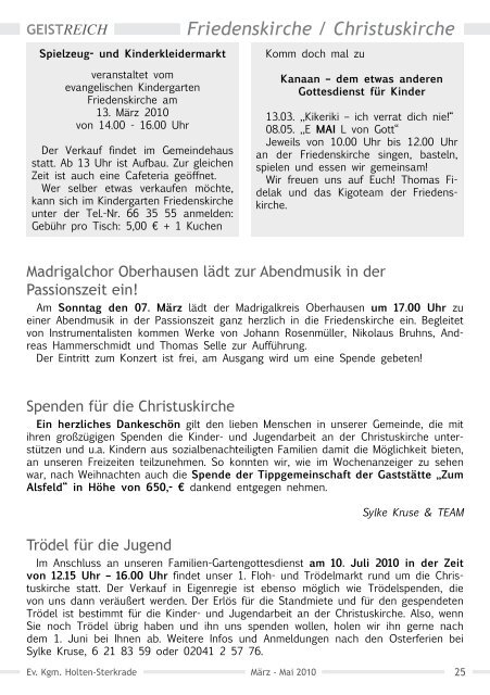 Thema - Evangelische Kirchengemeinde