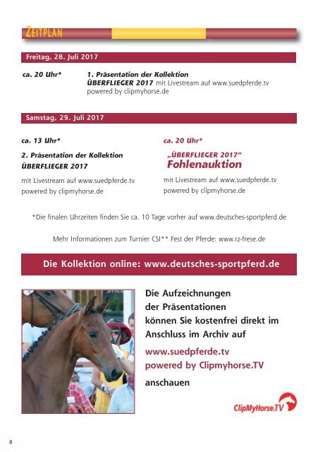 DSP-Fohlenauktion Überflieger am 29. Juli 2017 in Donaueschingen/Immenhöfe