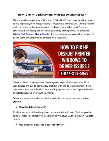 Fix HP Deskjet Printer Windows 10 Driver Issues