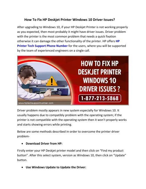 Fix HP Deskjet Printer Windows 10 Driver Issues