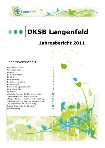 DKSB Langenfeld Jahresbericht 2011 - Herzlich Willkommen