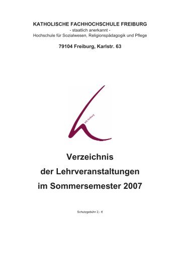 Verzeichnis der Lehrveranstaltungen im ... - KH Freiburg