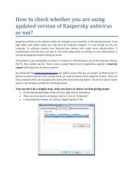How to check whether you are using updated version of Kaspersky antivirus or not