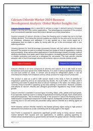   Calcium Chloride    Market  Forecasts to 2024 and Analysis