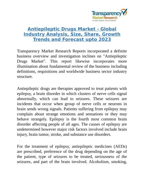 Antiepileptic Drugs Market