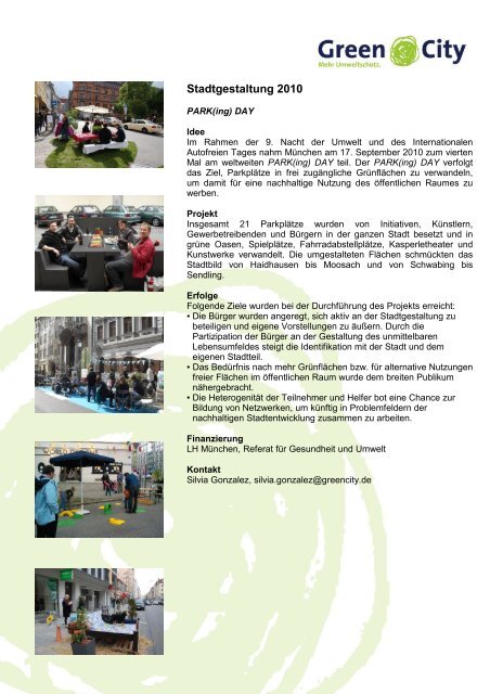 Tätigkeitsbericht 2010 - Green City eV