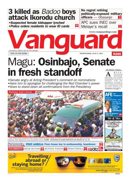 05072017 - Magu Osinbajo, Senate in fresh standoff