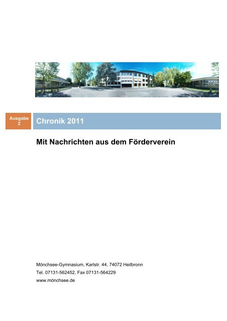 Chronik 2011 Mit Nachrichten aus dem Förderverein - Mönchsee ...
