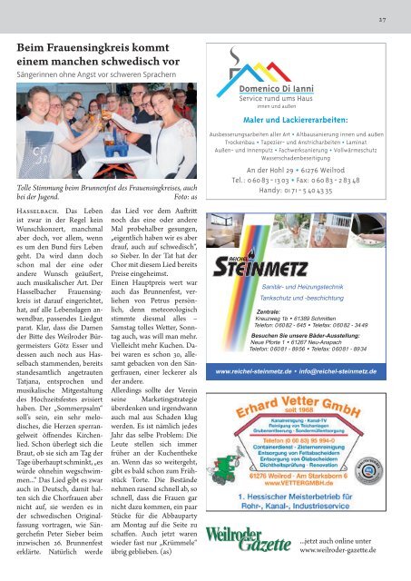 Weilroder Gazette Juli/August 2017