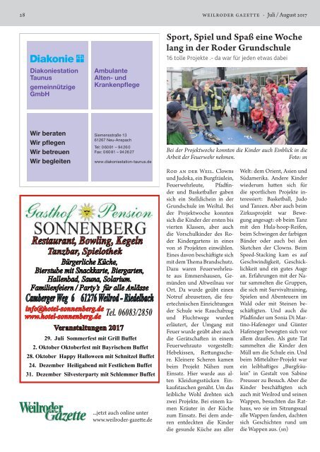 Weilroder Gazette Juli/August 2017