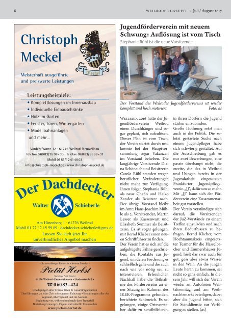 Weilroder Gazette Juli/August 2017