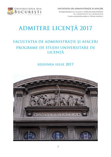 Ub Faa Brosura Admitere Licenta 2017