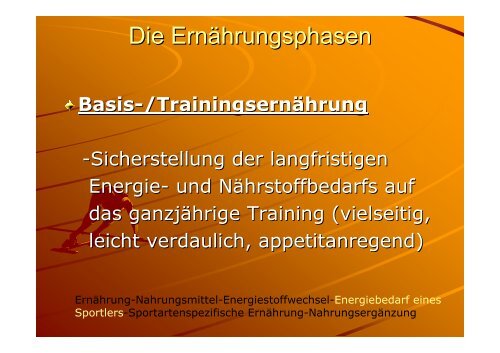 Sportgerechte Ernährung