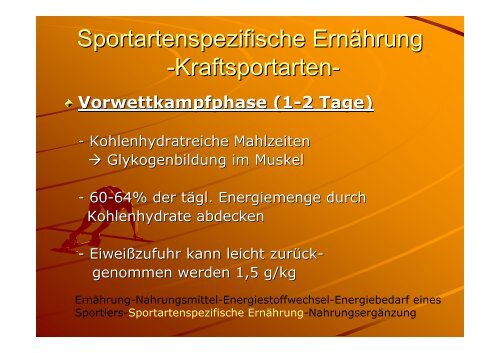 Sportgerechte Ernährung