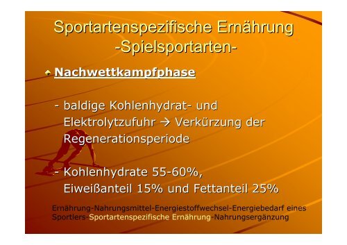 Sportgerechte Ernährung