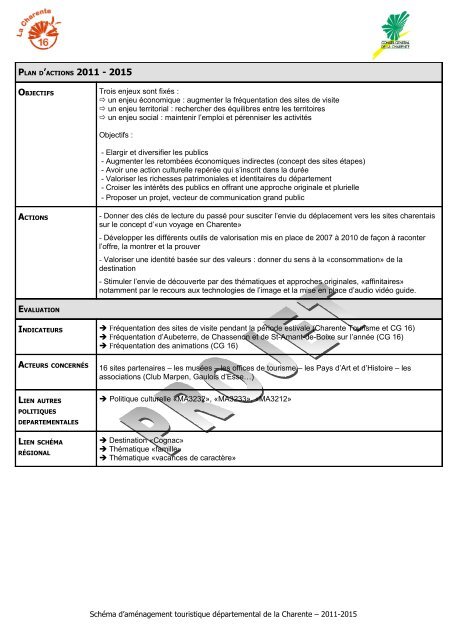 schema d'amenagement touristique departemental de la charente ...