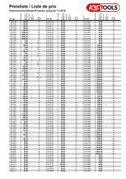 Preisliste / Liste de prix - KS Tools AG