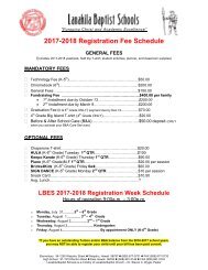 2017-18 Registration Fee Schedule