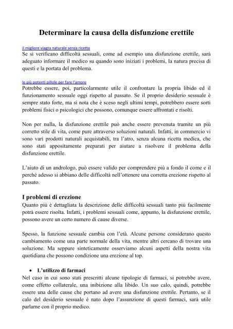 basso desiderio sessuale e disfunzione erettile