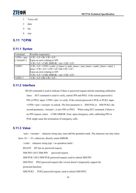 MC5716 Technical Specification ZTE CORPORATION - wless.ru