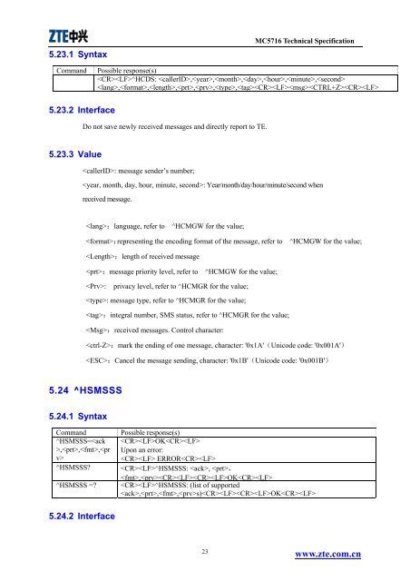 MC5716 Technical Specification ZTE CORPORATION - wless.ru