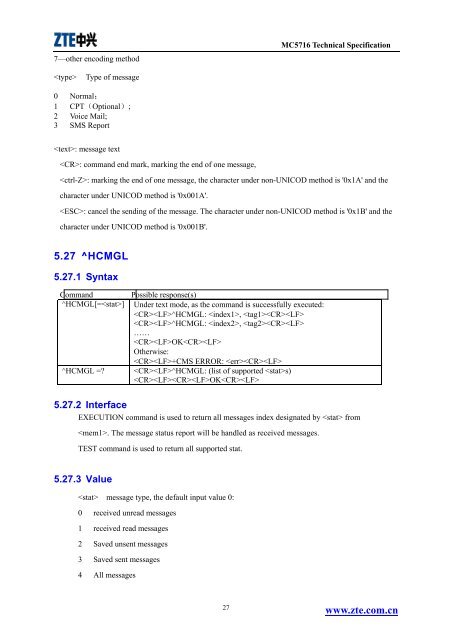 MC5716 Technical Specification ZTE CORPORATION - wless.ru