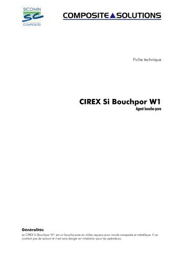 COMPOSITESOLUTIONS CIREX Si Bouchpor W1