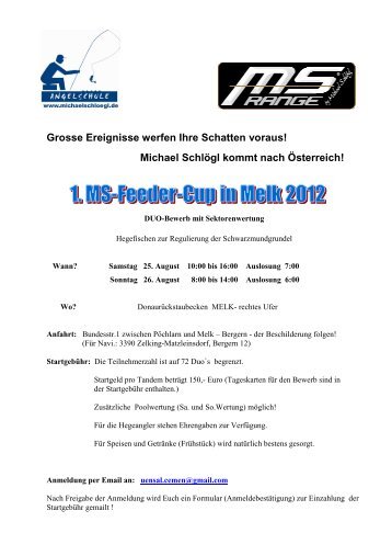 Ausschreibung MS Feeder Cup Melk 2012 - Angelschule Michael ...