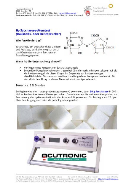 H2 – Exhalationstest - Acutronic Medical Systems GmbH