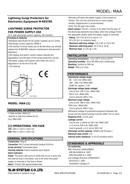 MODEL: MAA - M-System