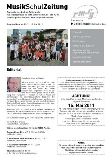 15. Mai 2011 - Musikschule Gelterkinden