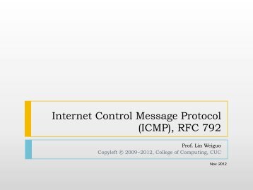 Internet Control Message Protocol (ICMP), RFC 792