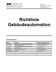 Richtlinie Gebäudeautomation - Immobilien - ETH Zürich