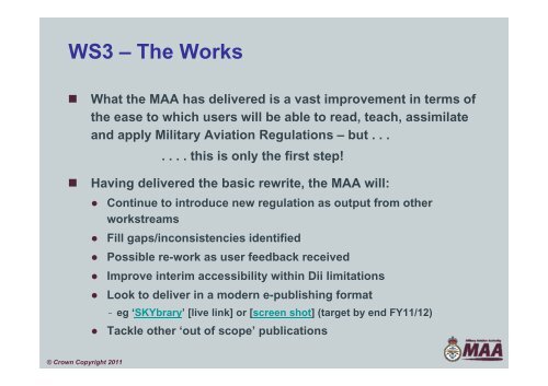 maa workstream 3 rewrite military aviation regulations