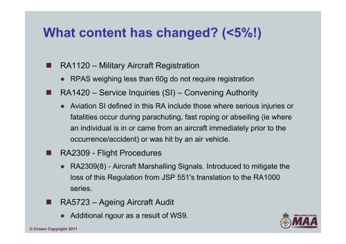 maa workstream 3 rewrite military aviation regulations