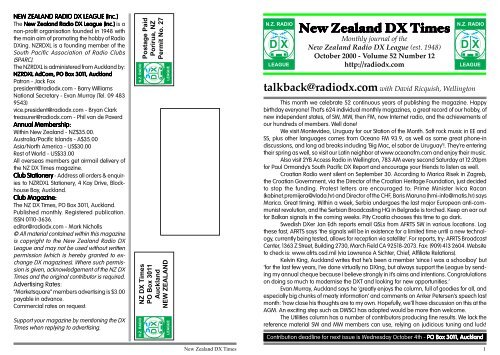 New Zealand DX Times - World FM