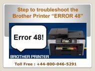 How to troubleshoot the Brother Printer Error 48|+44-800-046-5291