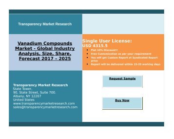 Vanadium Compounds Market - Global Industry Analysis and Forecast | 2025