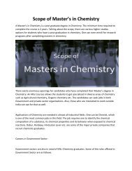 Masters in Chemistry