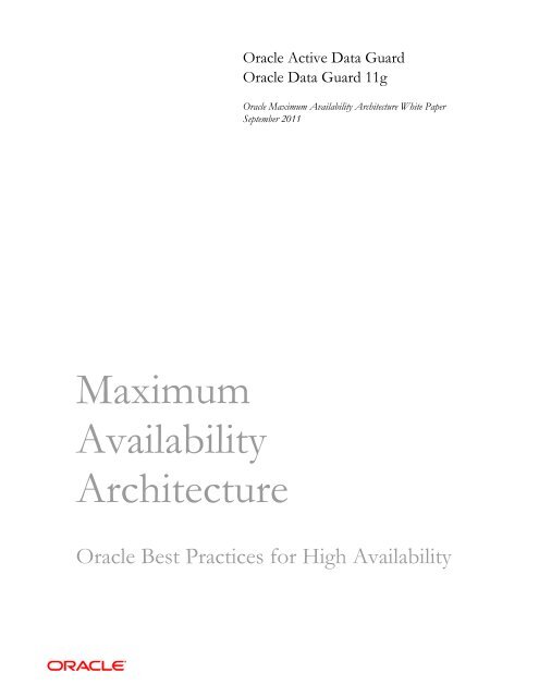 MAA - Oracle 10gR2 Redo Transport and Network Best Practices