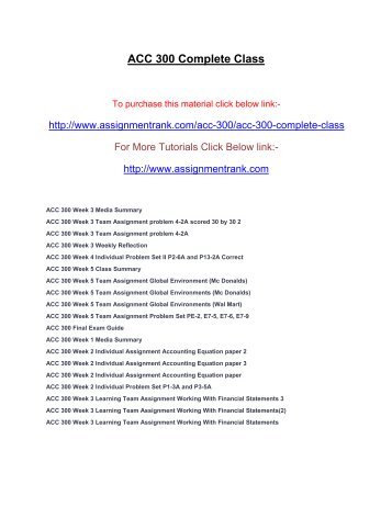 ACC 300 Complete Class