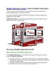 Mobile Video Boss Review – (Truth) of Mobile Video Boss and Bonus