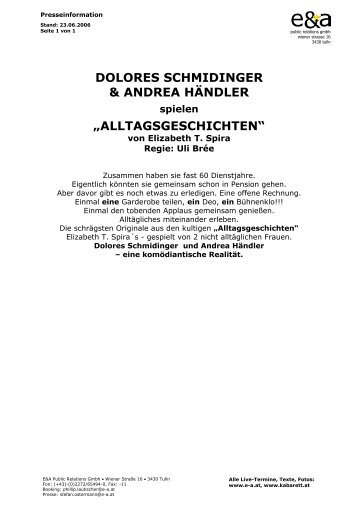 DOLORES SCHMIDINGER & ANDREA HÄNDLER spielen - E&A