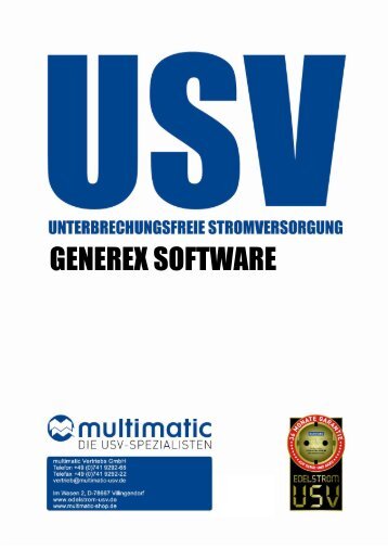 multimatic USV Software von Generex