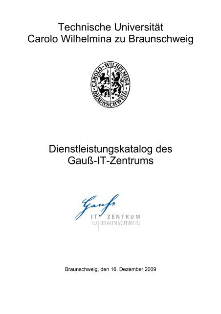 Dienstleistungskatalog - Technische Universität Braunschweig